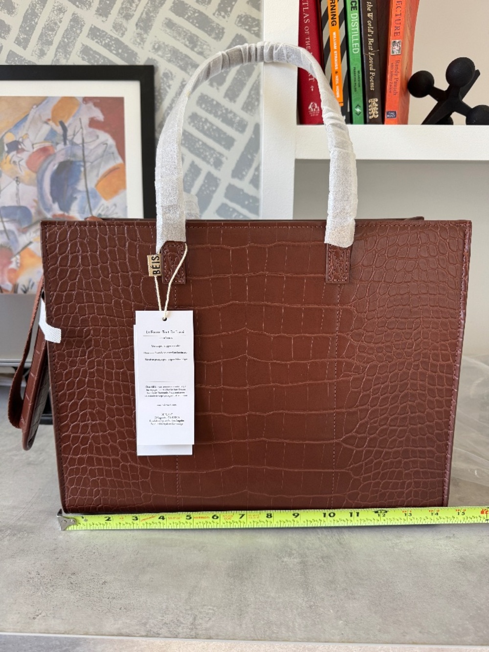 Beis - The Work Tote in Maple Croc *New